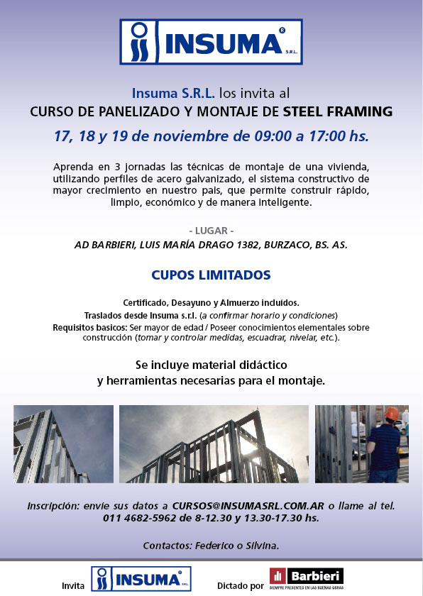 Curso de panelizado y montaje de Steel Framing - Arquimaster