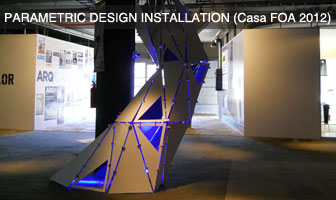 Instalación parametrica (parametric design installation) por Universidad de Palermo (Espacio F, Casa FOA 2012 Molina Ciudad)
