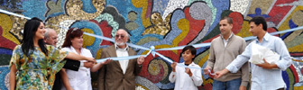 Weber inauguró un nuevo mural artístico en la Escuela Nº 8 de Mar de Ajó