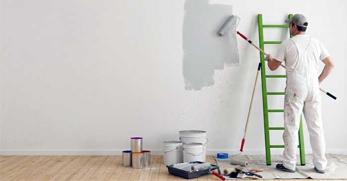 Aplicacion de pintura con rodillo