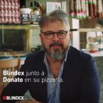 Blindex presente en la primera pizzeria de Donato de Santis en la ciudad de Buenos Aires