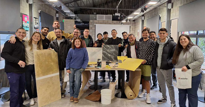 Anclaflex lanza una nueva capacitación gratuita sobre Revestimientos de Diseño y efectos decorativos en su planta de General Rodríguez, Provincia de Buenos Aires